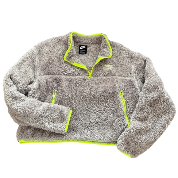 Nike Sportswear Fleece Quarter Zip Crop (Size Large) - Picture 1 of 8